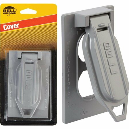 BELL Electrical Box Cover, 1 Gang, Rectangular, Aluminum, Flip/Snap, Duplex 5146-5